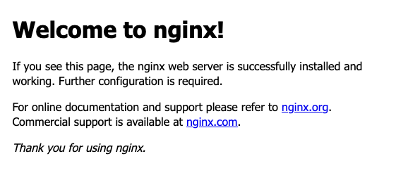 The default Nginx welcome page