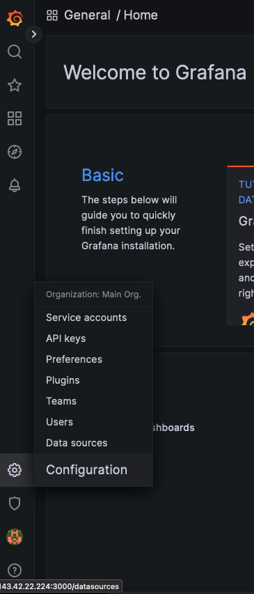 Configuration Button for a Grafana Data Source